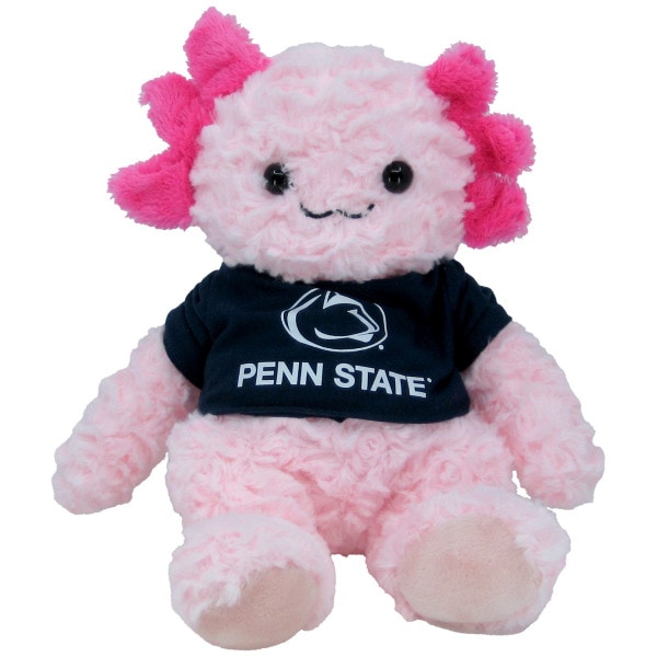 plush stuffed cuddle Axolotl wearing navy Penn State shirt